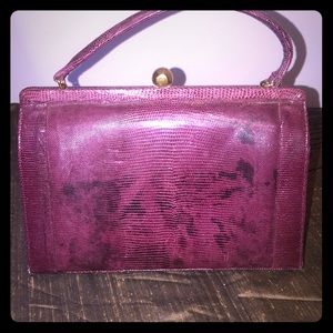 Vintage purple Palizzio snake skin purse